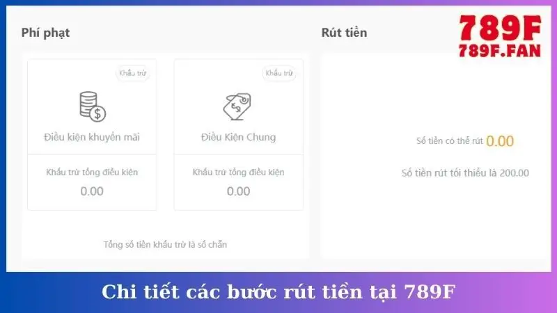 Chi tiết các bước rút tiền tại 789F